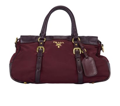 Prada 2way Handheld, &pound;350, Handbags, Brown/Purple/Red, Nylon (Polymer), Front view